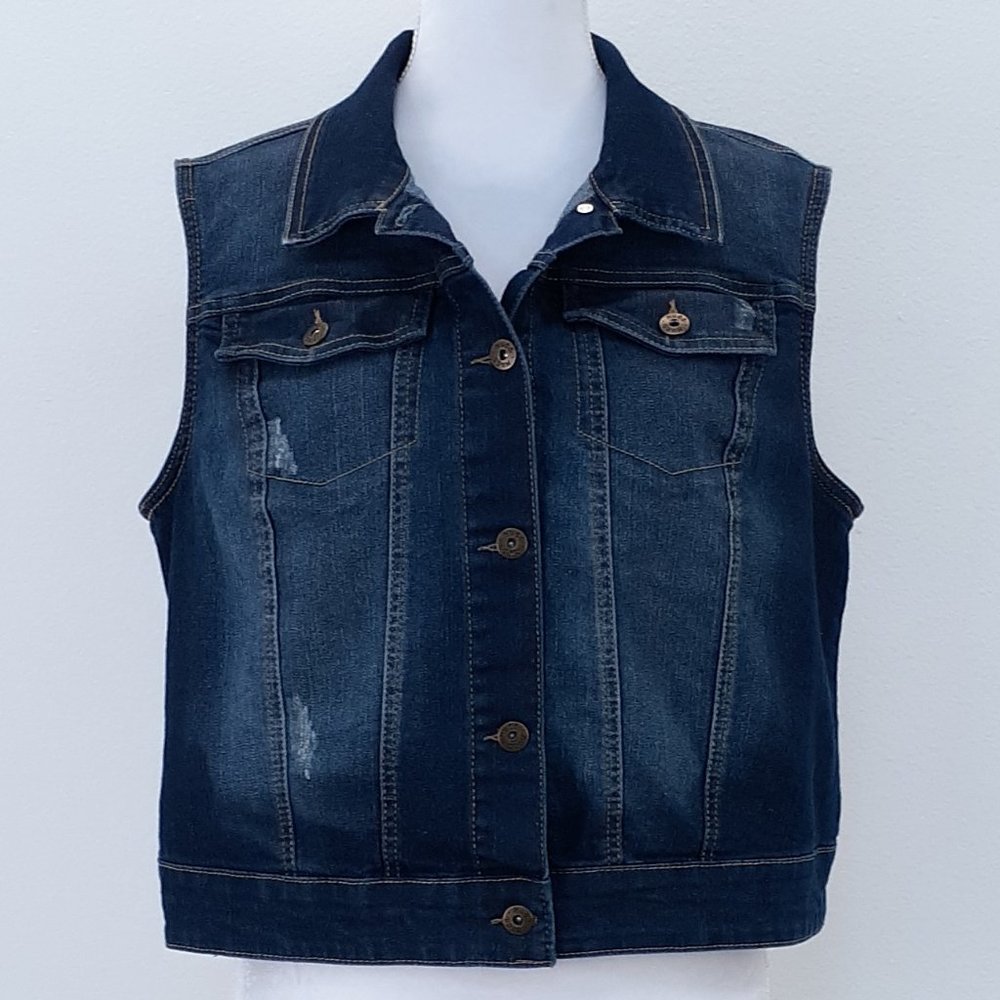 Mudd Collared Button Front Vest Junior Sz XL